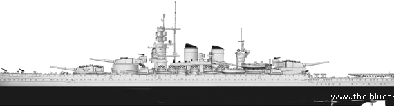 Ship RN Vittorio Veneto [Battleship] (1940) - drawings, dimensions, pictures